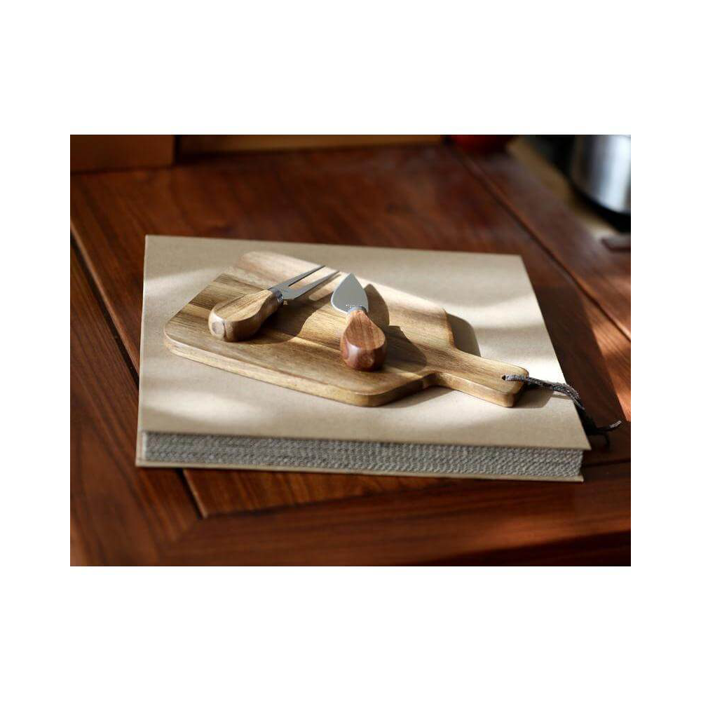 Personalized Acacia Wood Cheese & Serving Board Set with Knives – Custom Engraved Gift - Image 3