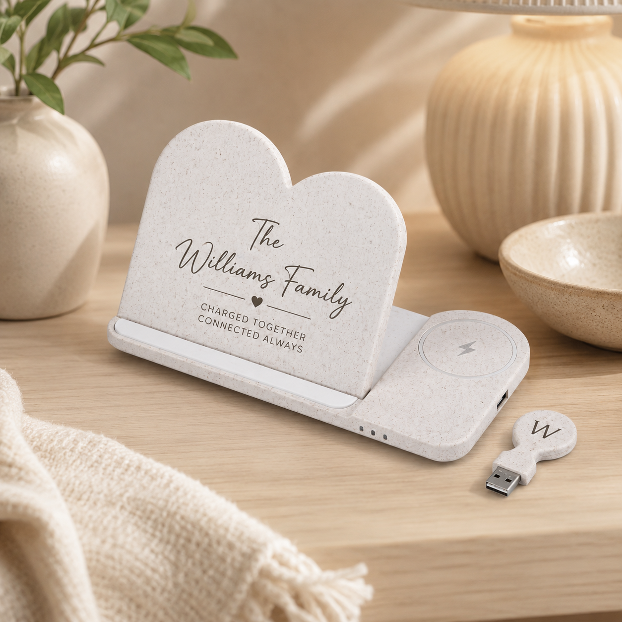 Personalized Eco-Friendly 5-in-1 Wireless Charging Station