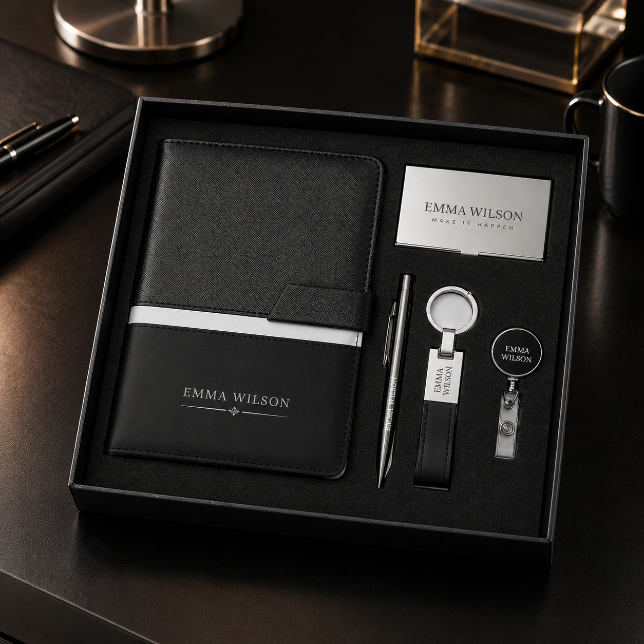 Premium Corporate Office Gift Set in Black Box