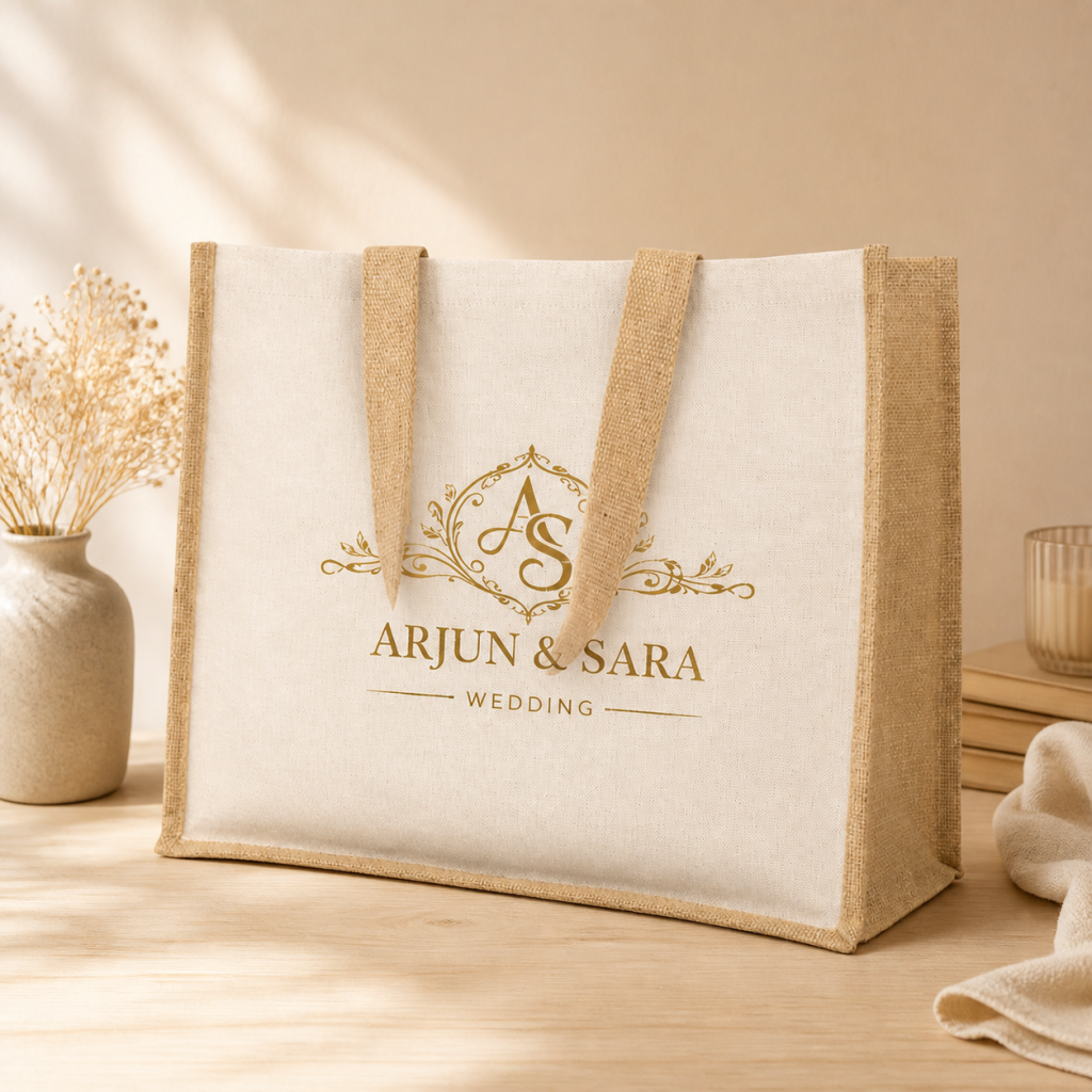 Personalized Jute Cotton Tote Bag
