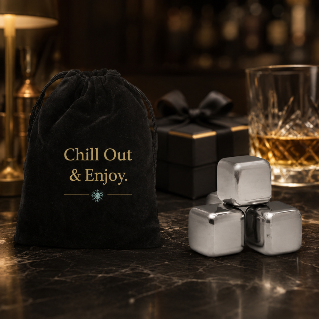 Personalized Stainless Steel Ice Cubes Set of 4