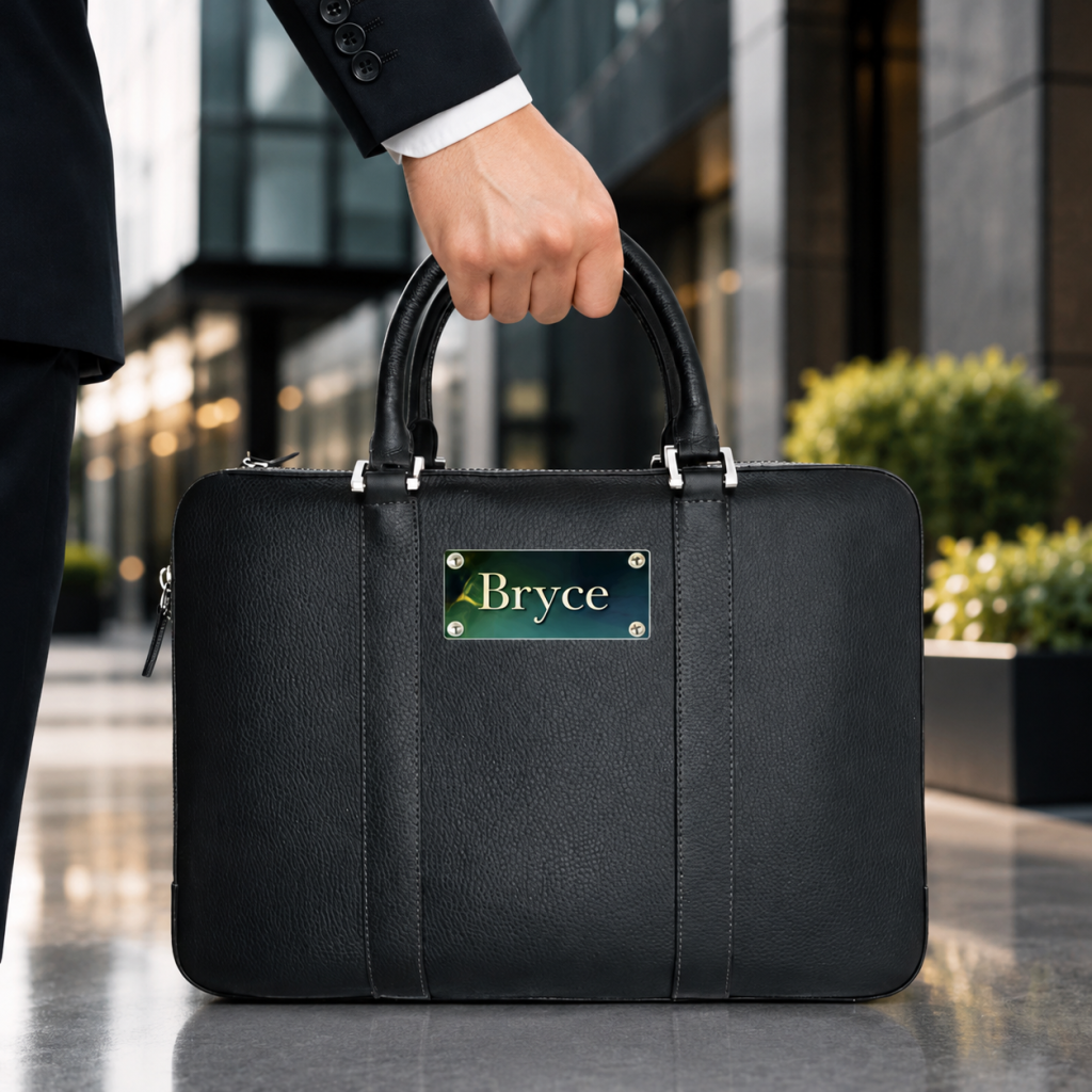 Personalized Genuine Leather Laptop Bag – Premium Office Briefcase with Spacious Storage