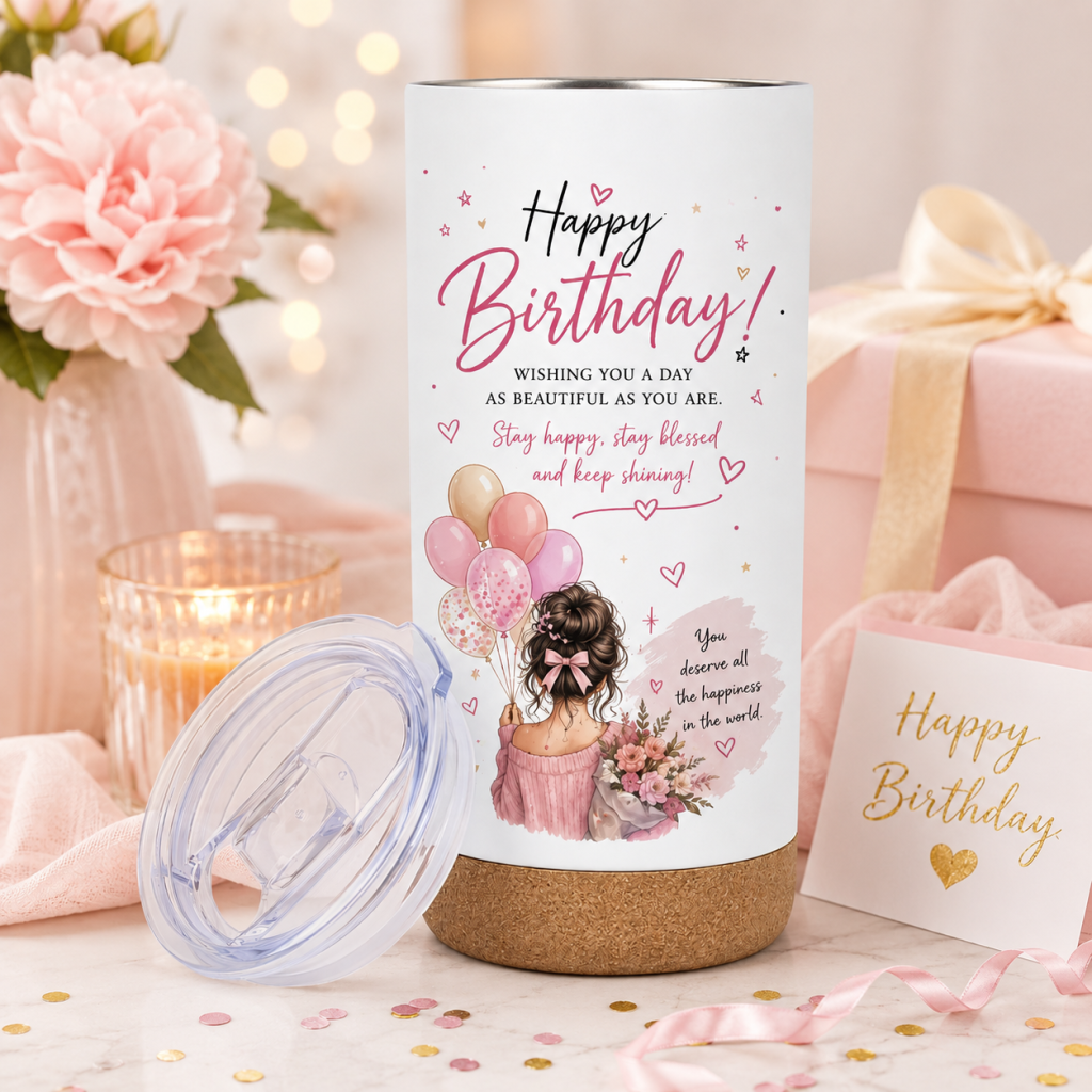 Personalized Insulated Travel Mug with Cork Base