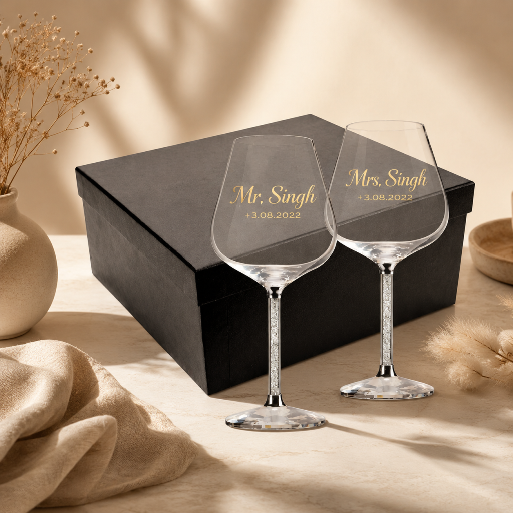 Personalized Wine Glass Gift Set of 2