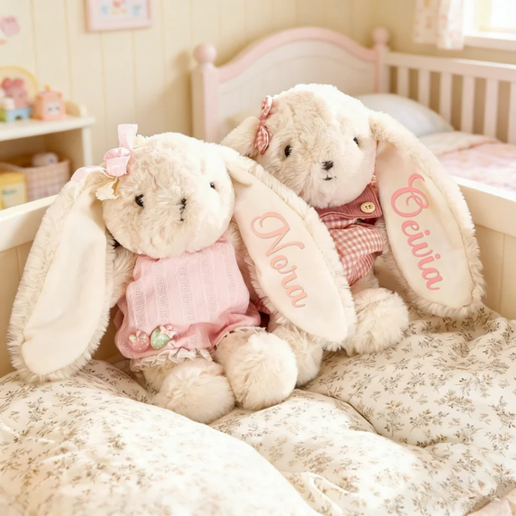 Personalized Bunny Plush with Name on Ear