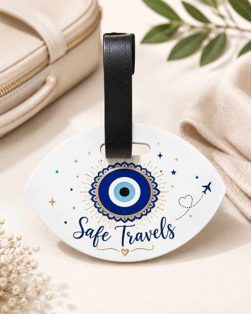 Safe Travels Evil Eye Luggage Tag
