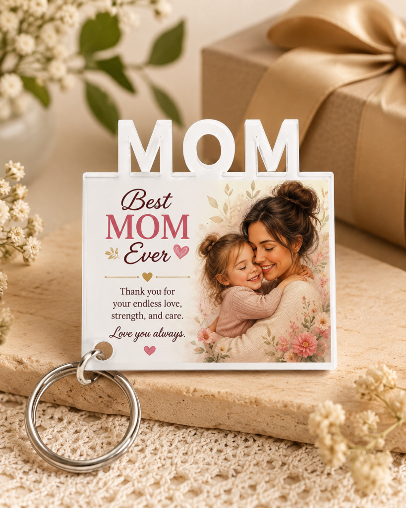 Personalized Mom Photo Keychain