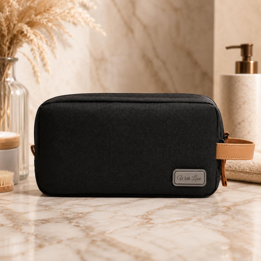 Personalized RPET Tech Organizer Pouch - Black