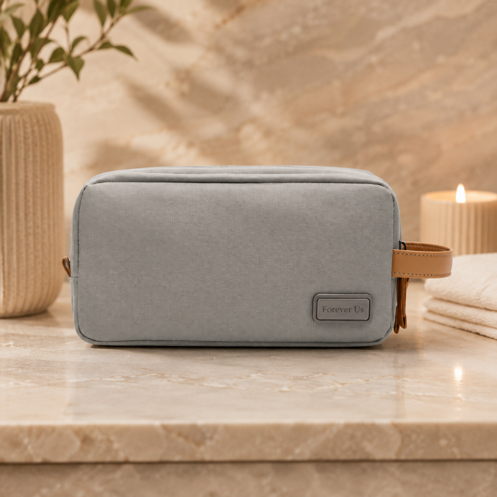 Personalized RPET Tech Organizer Pouch - Grey
