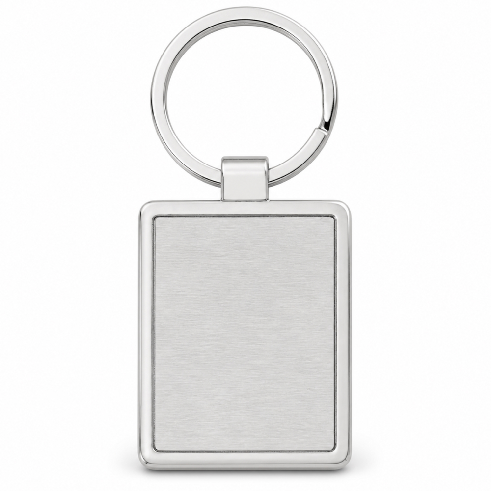 Personalised Rectangular Metal Key Holder with Chrome Finish