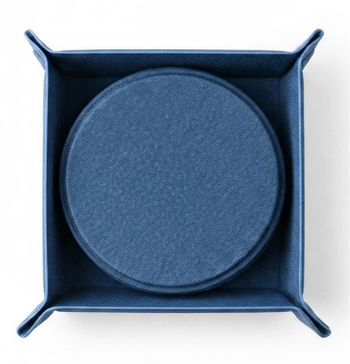 Personalized Recycled PU Coaster Set with Tray – Blue