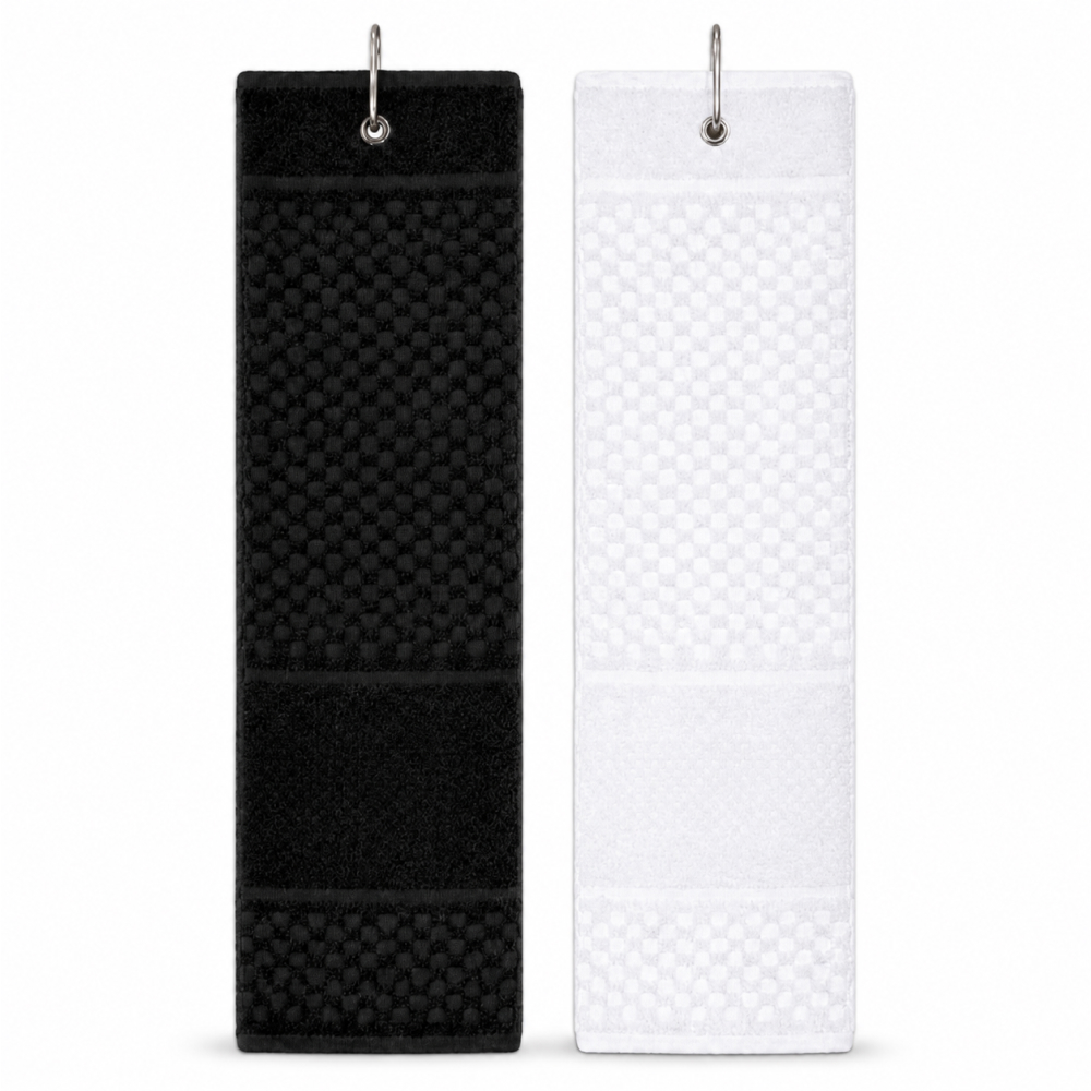 Personalized Sports Hand Towel with Carabiner Clip – White