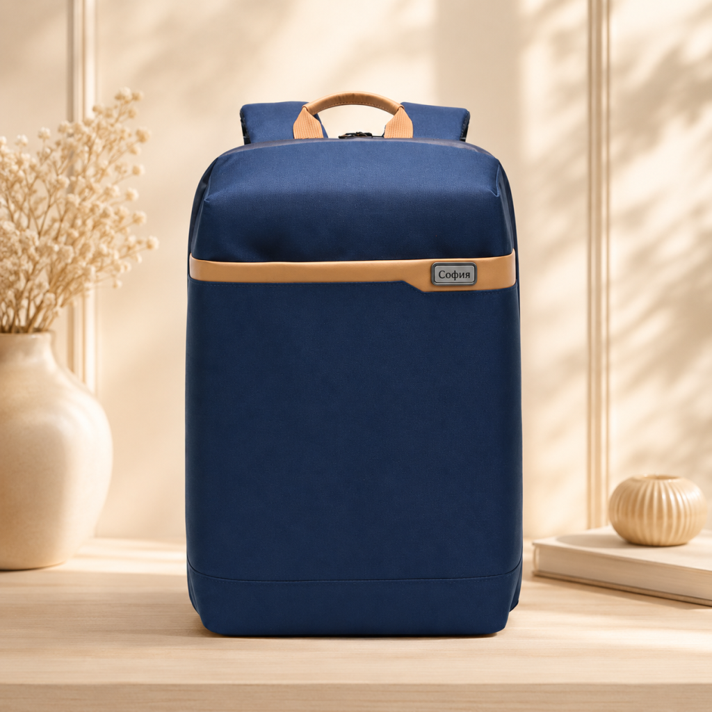 Personalized RPET Business Pro Laptop Backpack - Blue