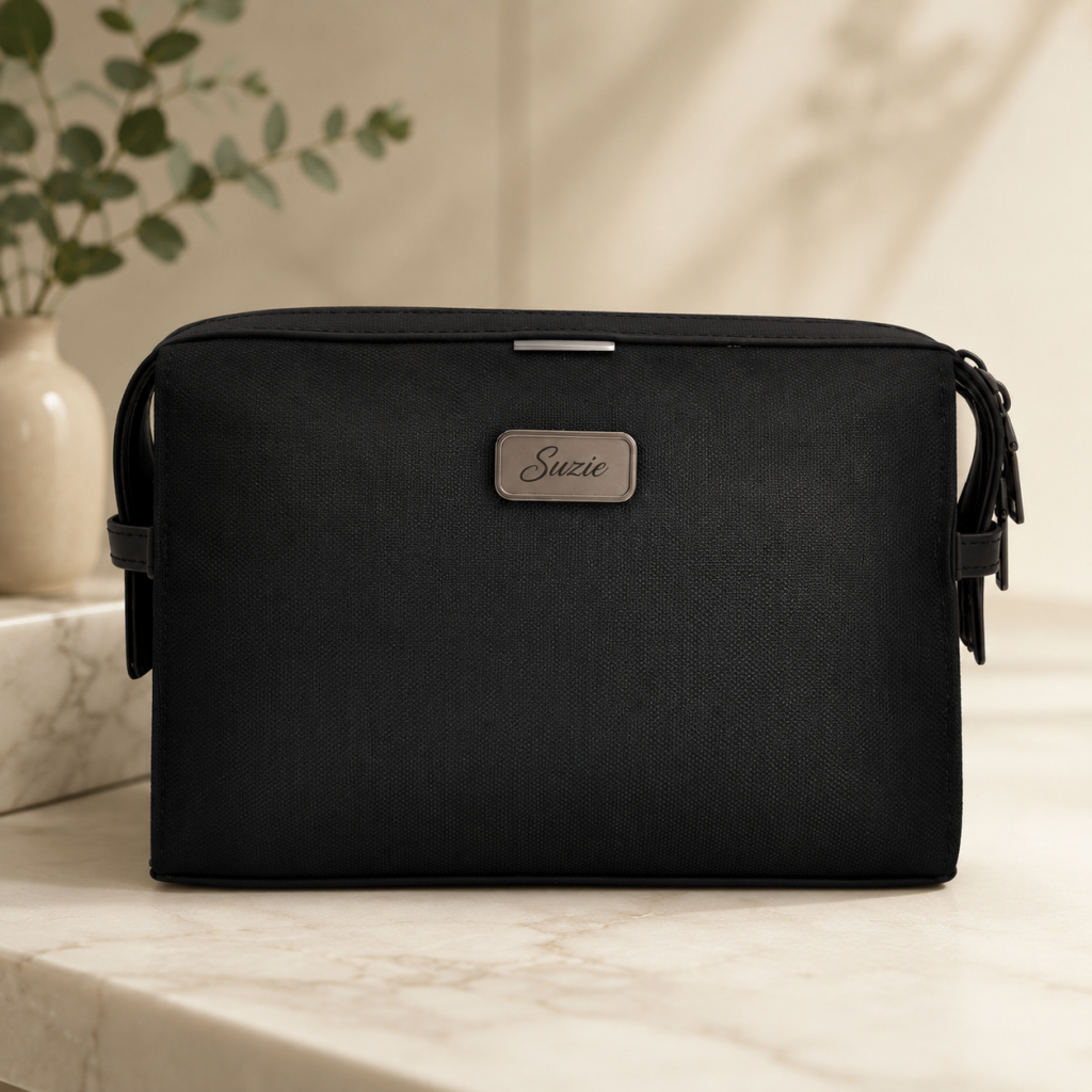 Personalized O Clutch Pouch - Black