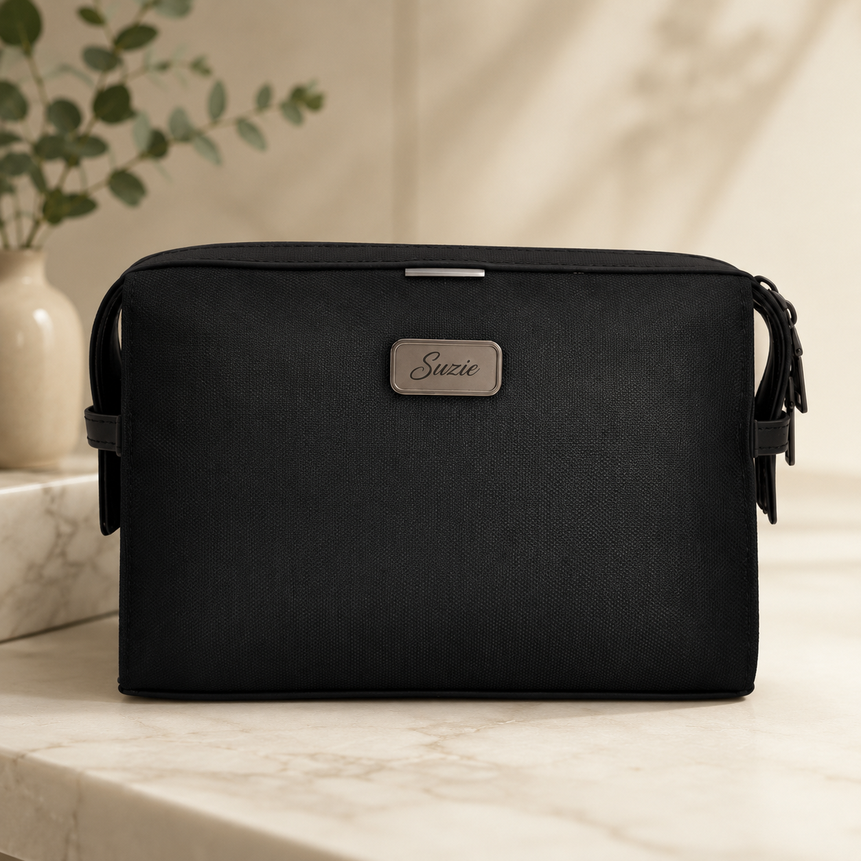 Personalized O Clutch Pouch - Black