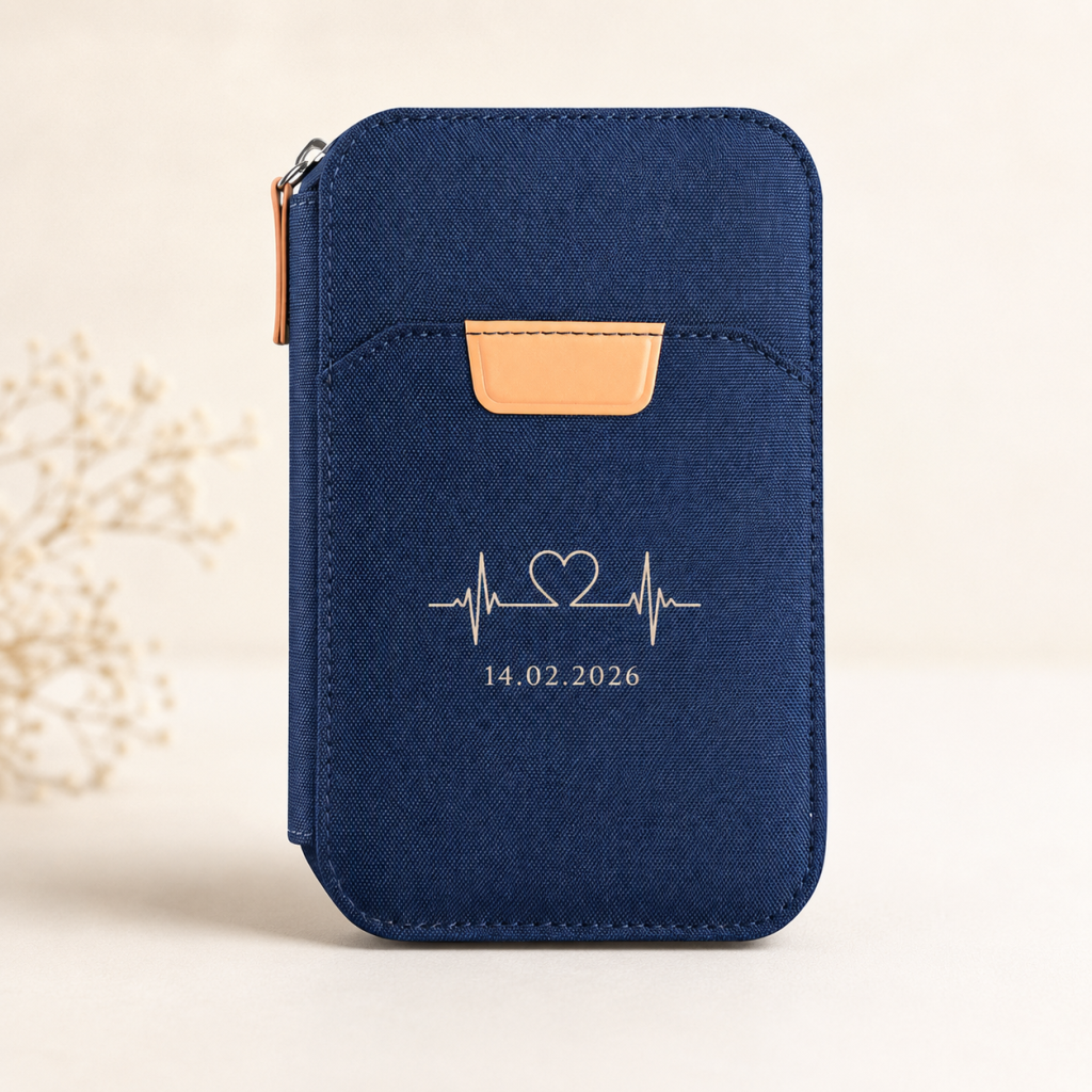 Personalized RPET Travel Wallet-Blue