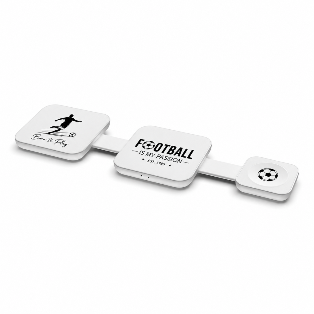 Personalized TriCharge 3-in-1 Wireless Charger - White
