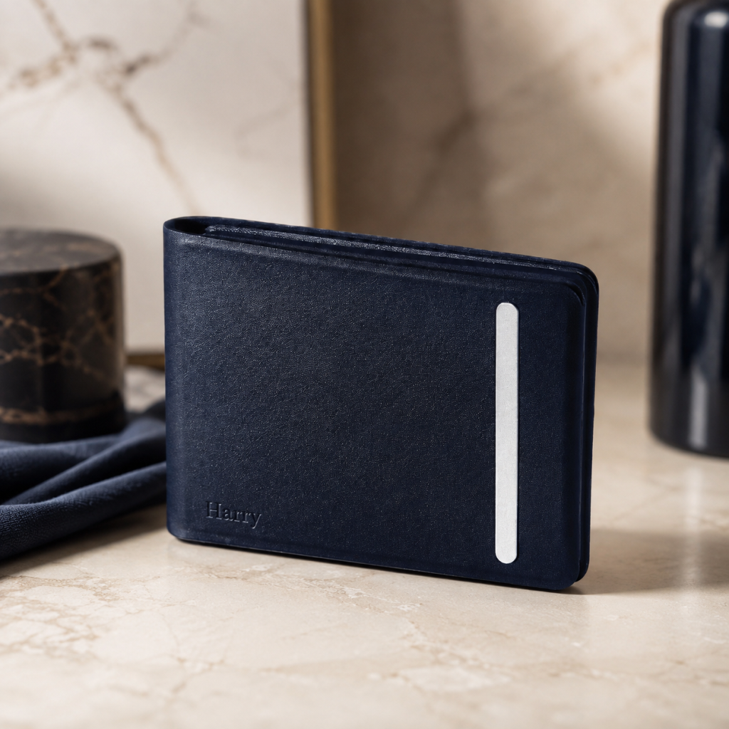 Personalized RFID Alu Wallet - Blue